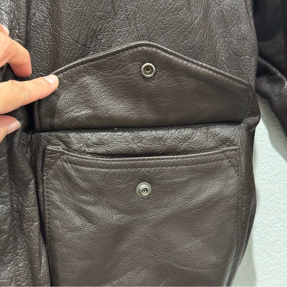 Vintage Cooper A-2 US Air Force Brown Leather Bomber Jacket 42R Aviator Pilot - Picture 13 of 15